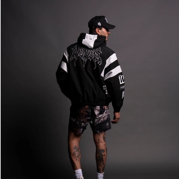 HESH BROLIC UNISEX TRACK JACKET IN BLACK/WHITE - Picture 4 of 12